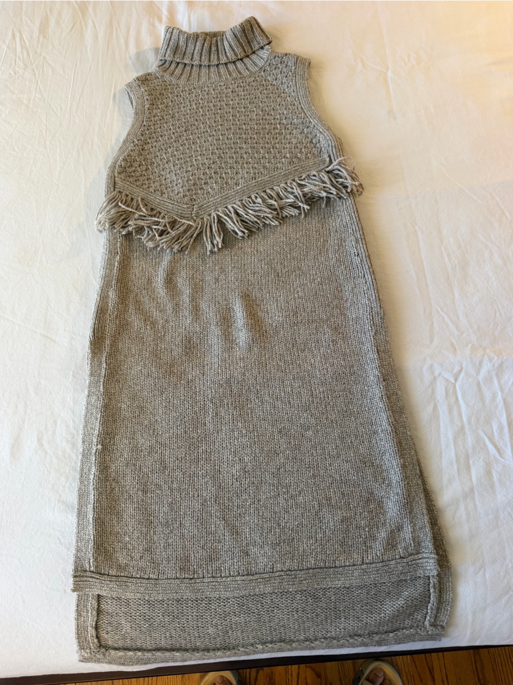 Nomad Chunky Knit Sweater Dress - Light Grey